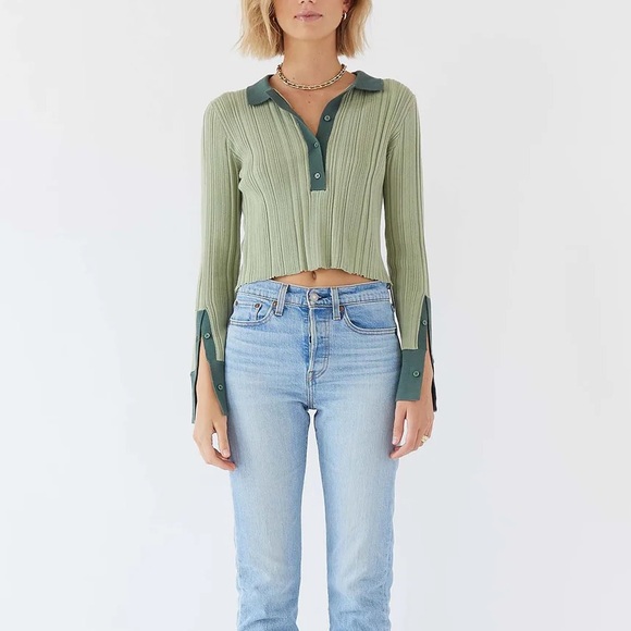 Sovere Simi Polo Knit | Green | Size 2 | NWOT - Picture 3 of 15